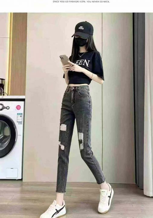 ☕️高弹力破洞牛仔裤