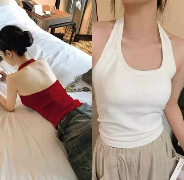 挂脖带吊带背心外穿内