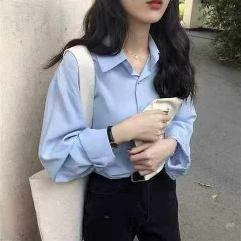 春款宽松简约长袖衬衫