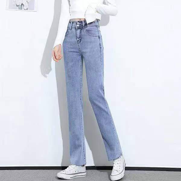 高腰弹力小个子女士牛