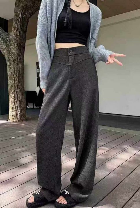 高腰显瘦宽松直筒垂感