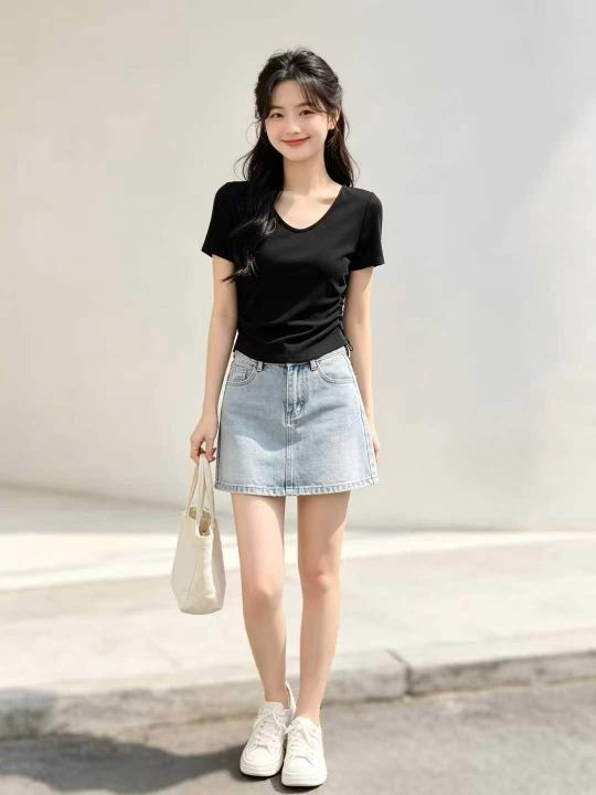 莫代尔棉设计感侧边褶