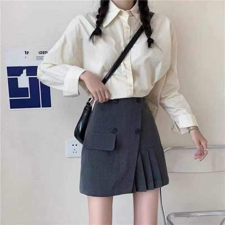 ♍甜酷西装百褶高腰A