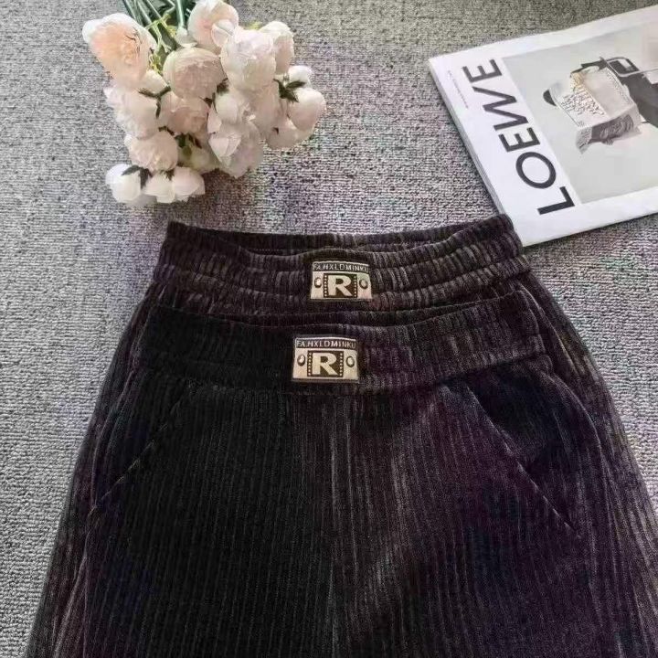 新款春秋加厚裤子女高