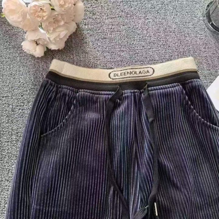 金丝绒直筒裤女秋冬 