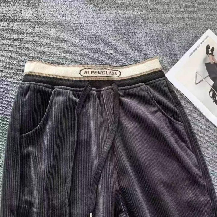金丝绒直筒裤女秋冬 
