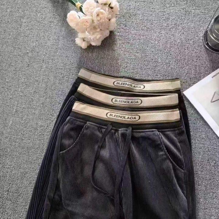 金丝绒直筒裤女秋冬 
