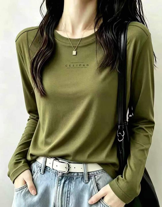 ☕️莫代尔长袖T恤女