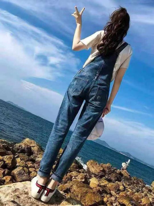 牛仔背带裤女新款春秋