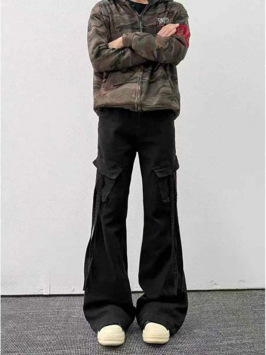 水洗棉飘带拼接男女款