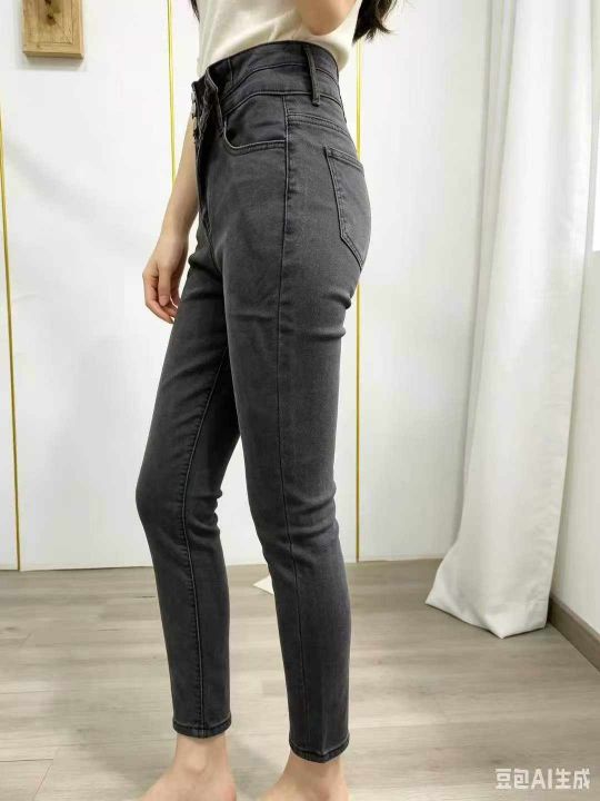 高腰牛仔裤女新款春秋