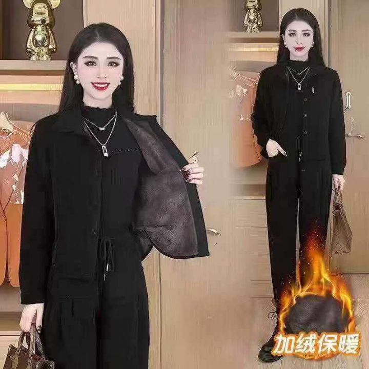 冬季加绒加厚时尚套装