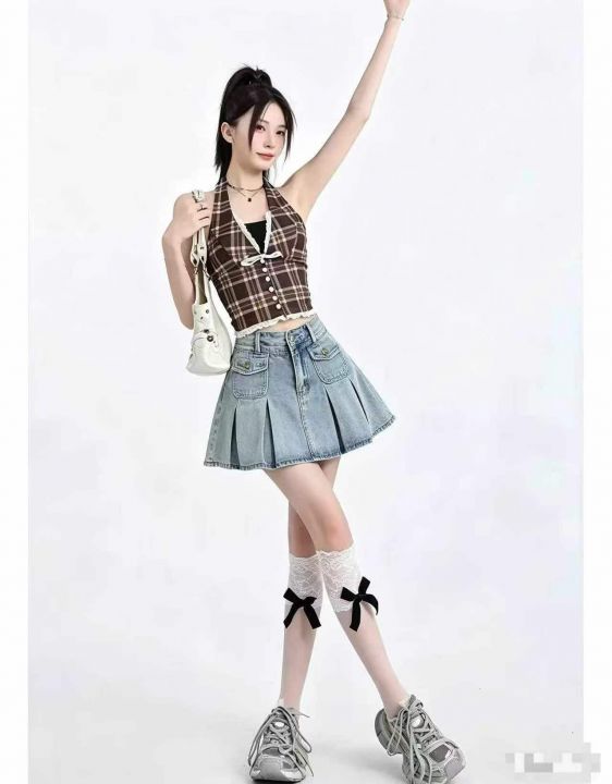 辣妹高腰牛仔半身裙女