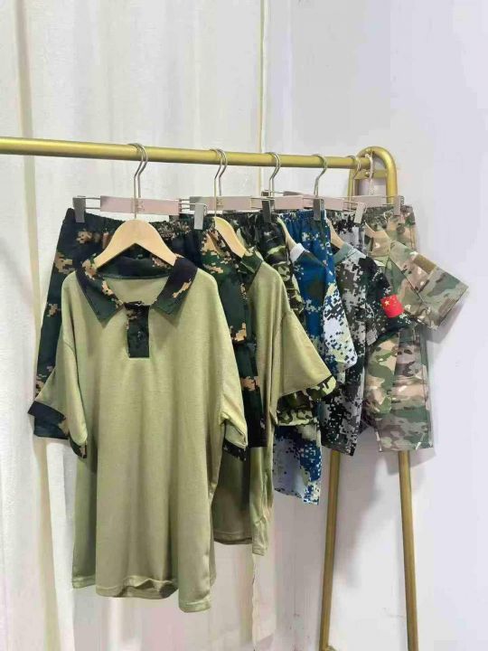 童装短袖套装迷彩服夏