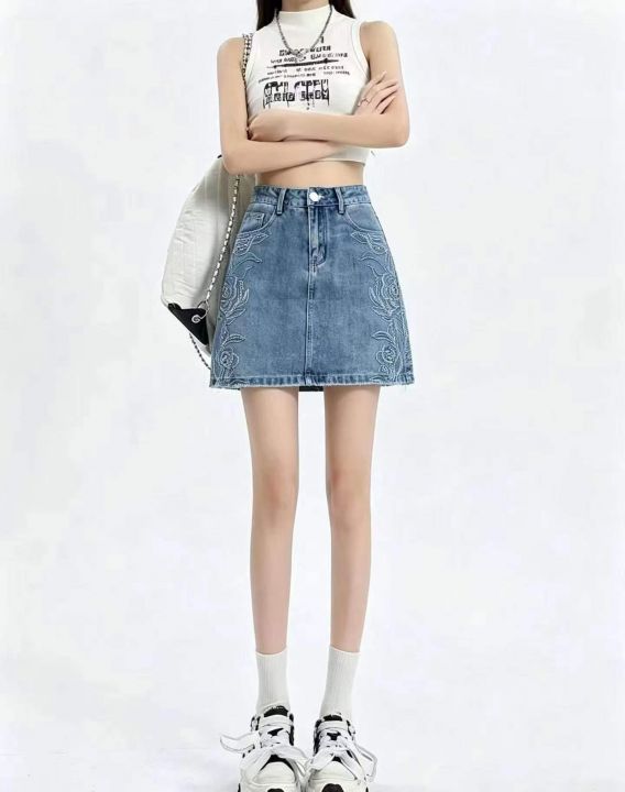 重工艺刺绣烫钻牛仔半