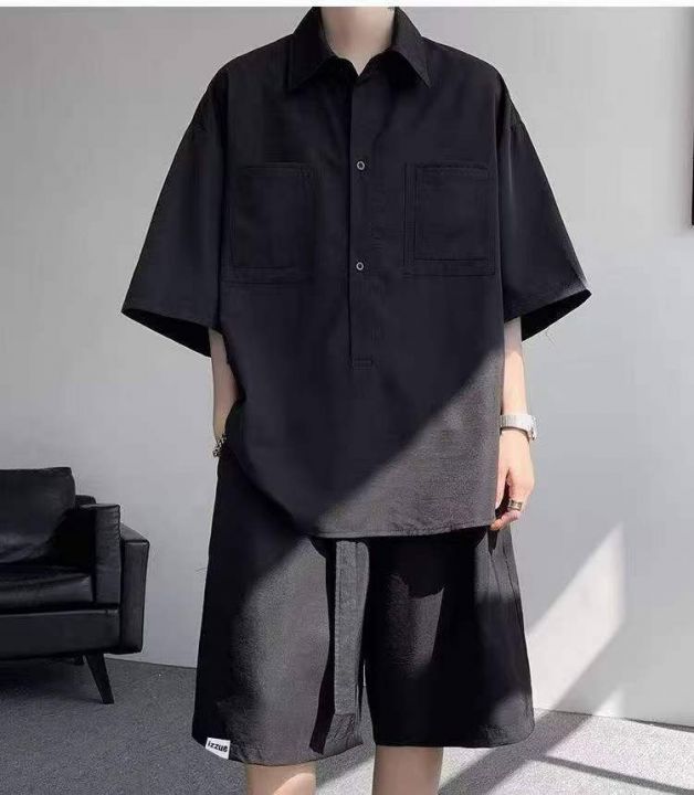 ☕️男装短袖衬衫套装