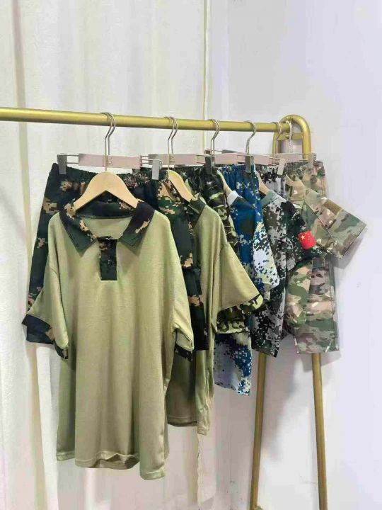 童装短袖套装迷彩服夏