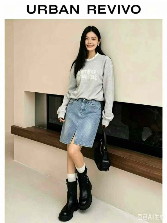 韩系水洗蓝小波点牛仔