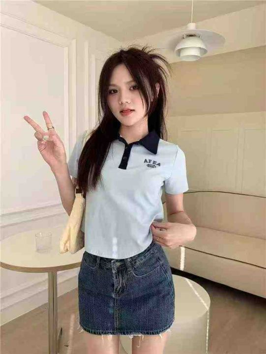 美式polo领短袖T