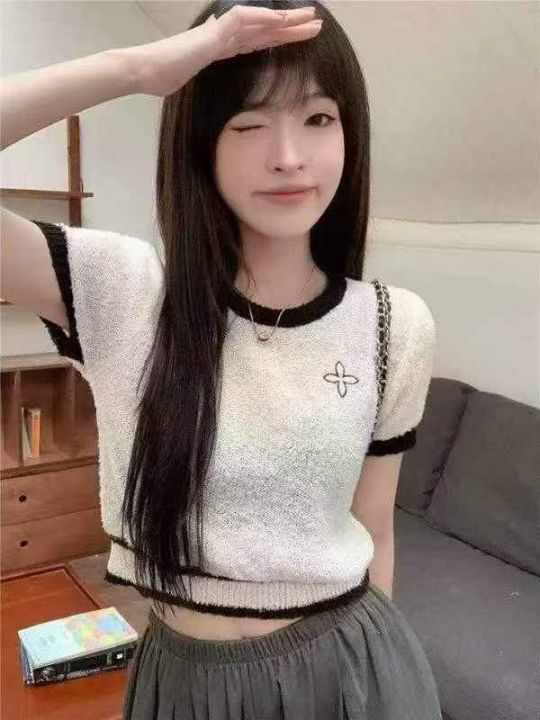 夏季新款撞色甜辣风蝴