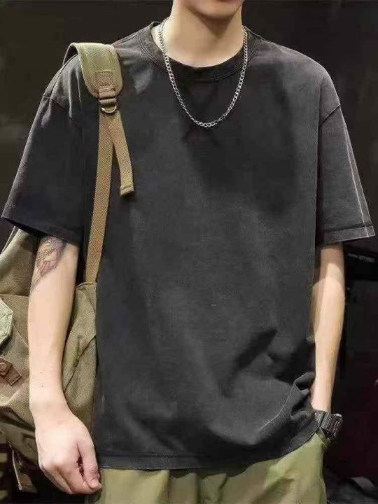 男士做旧纯棉宽松短袖