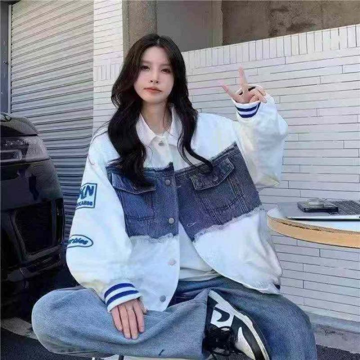 新款潮流拼接刺绣印花