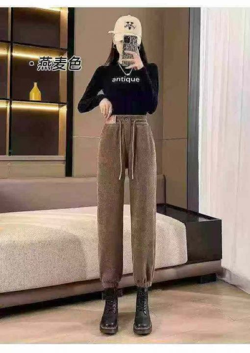 加绒裤子女冬季休闲束