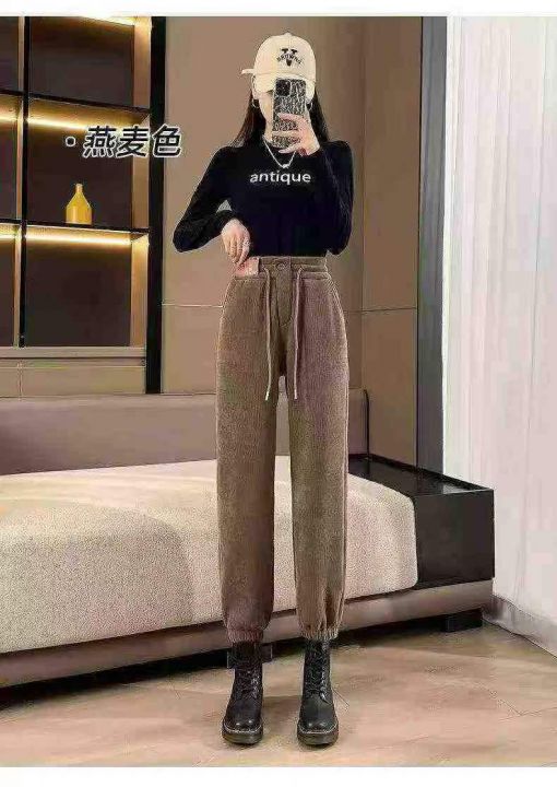加绒裤子女冬季休闲束