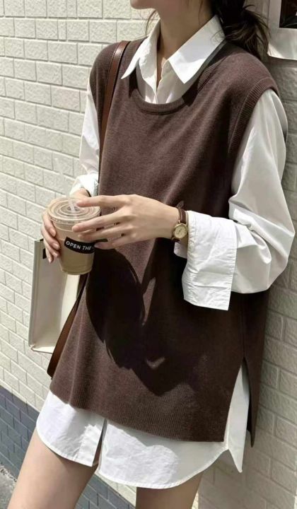 春秋新款净版宽松开叉