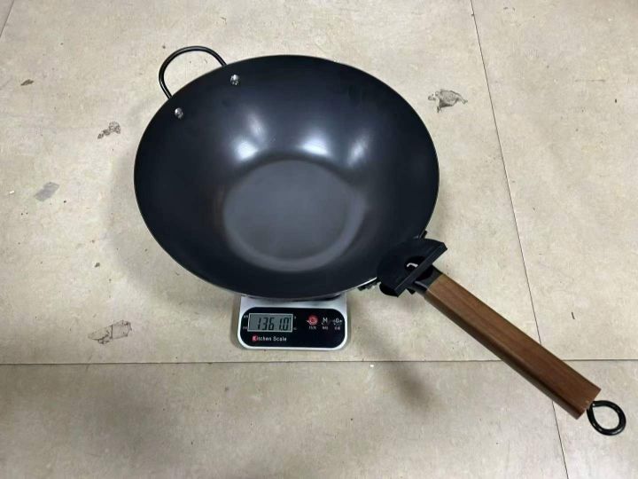 加厚34规格木柄平底
