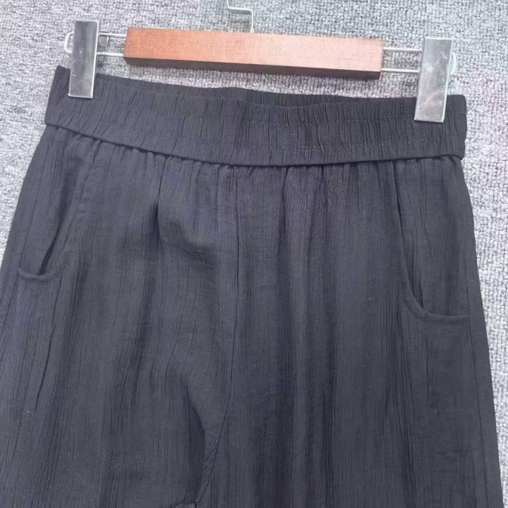 外贸原单松紧腰休闲阔