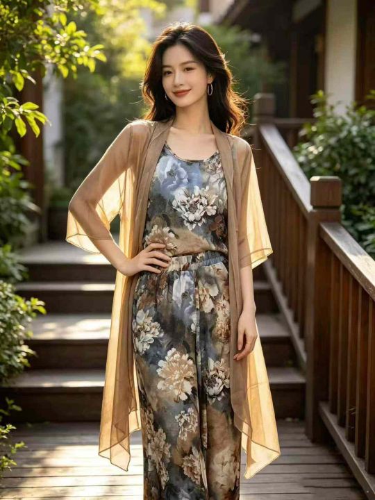 复古三件套女装 轻薄