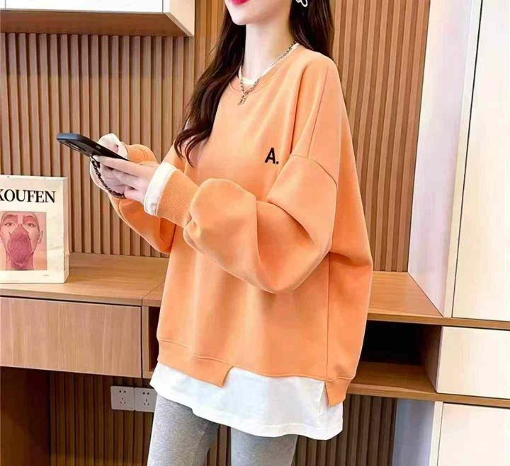 ☕️纯棉卫衣假两件圆