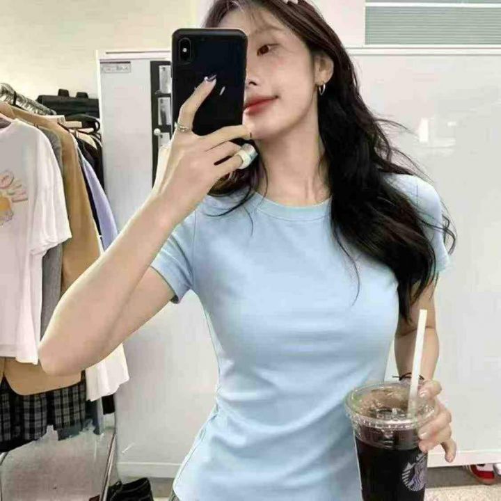 女装纯色短袖T恤，数