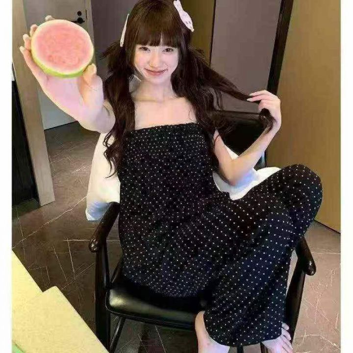吊带长裤套装(带胸垫