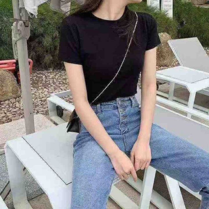 女装纯色短袖T恤，数