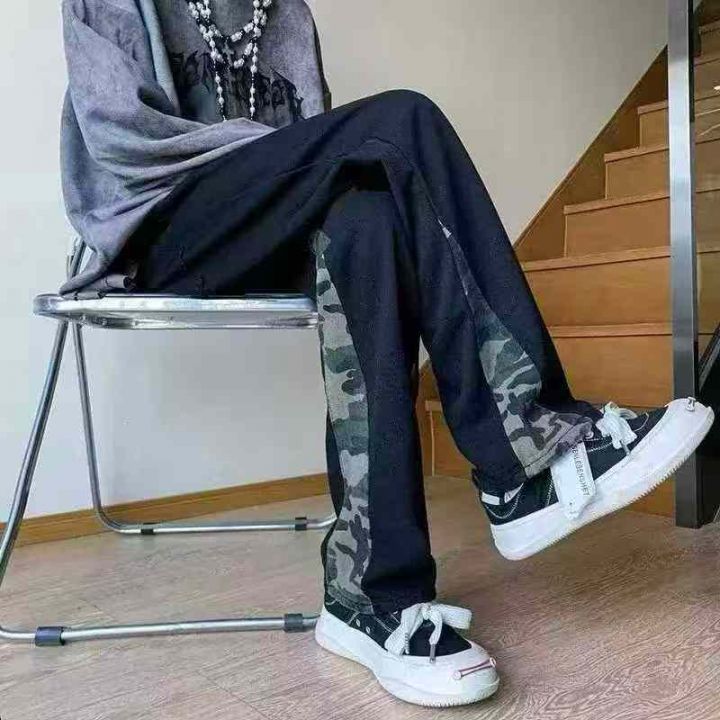 男女同款迷彩拼接微喇