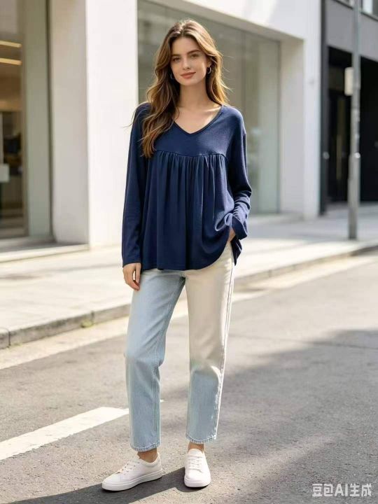 欧美大码女装长袖上衣