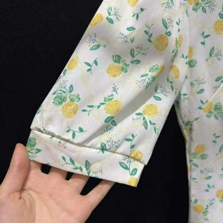 女装连衣裙夏日柠香V