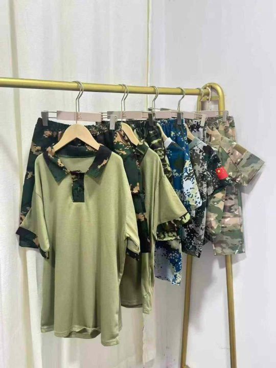 童装短袖套装迷彩服夏