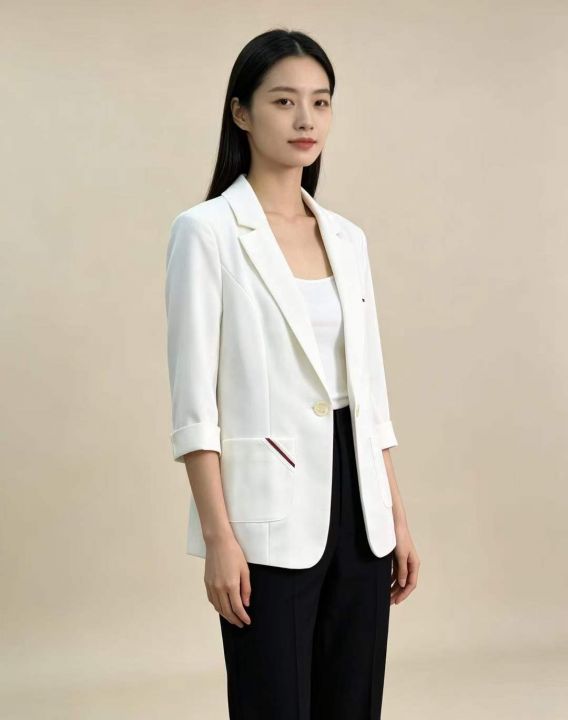 女士中袖西装外套，单