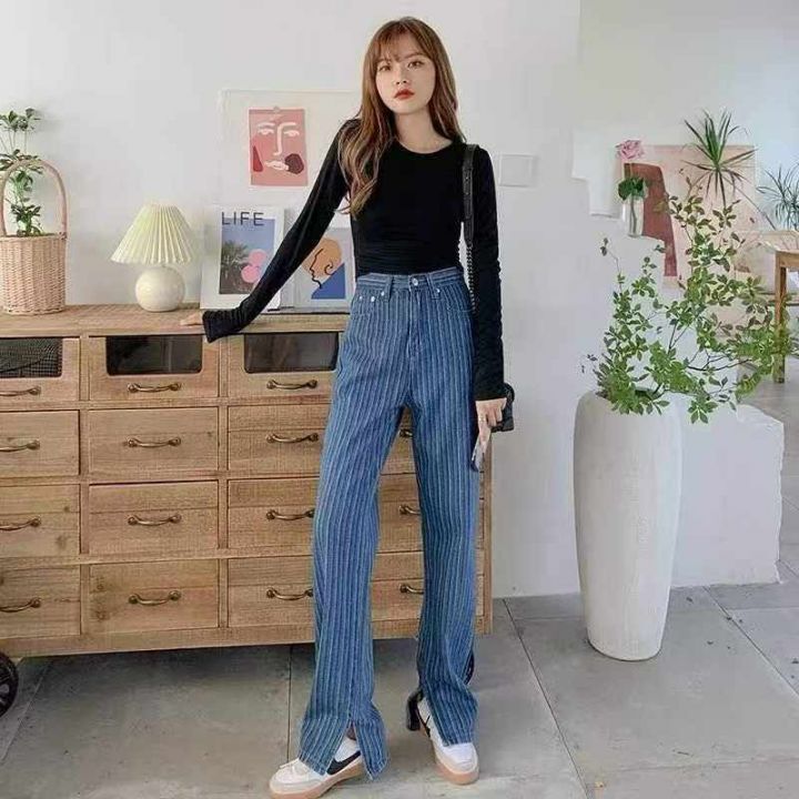 唯伊美人春夏开叉牛仔