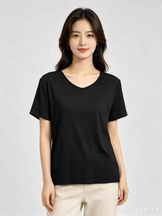 短袖t恤女夏薄款纯色
