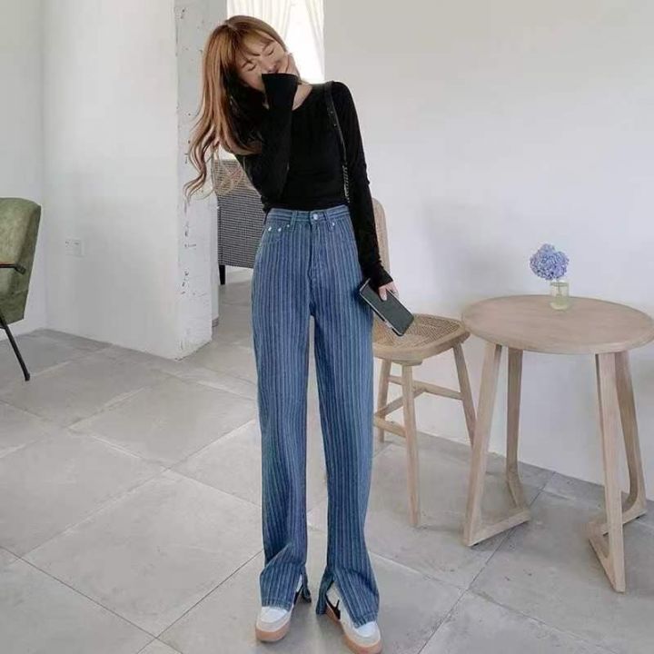 唯伊美人春夏开叉牛仔