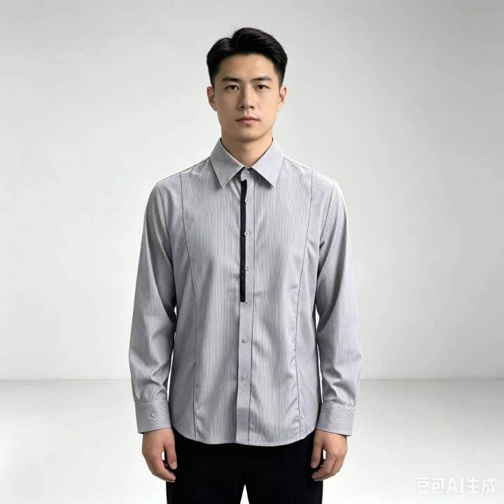 高级细条纹男士长袖衬