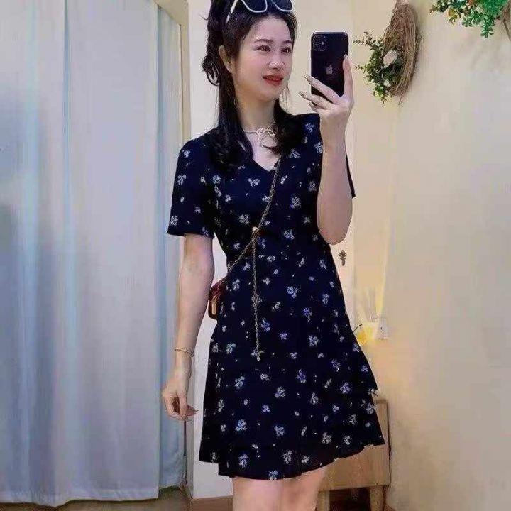 新款碎花裙法式小个子