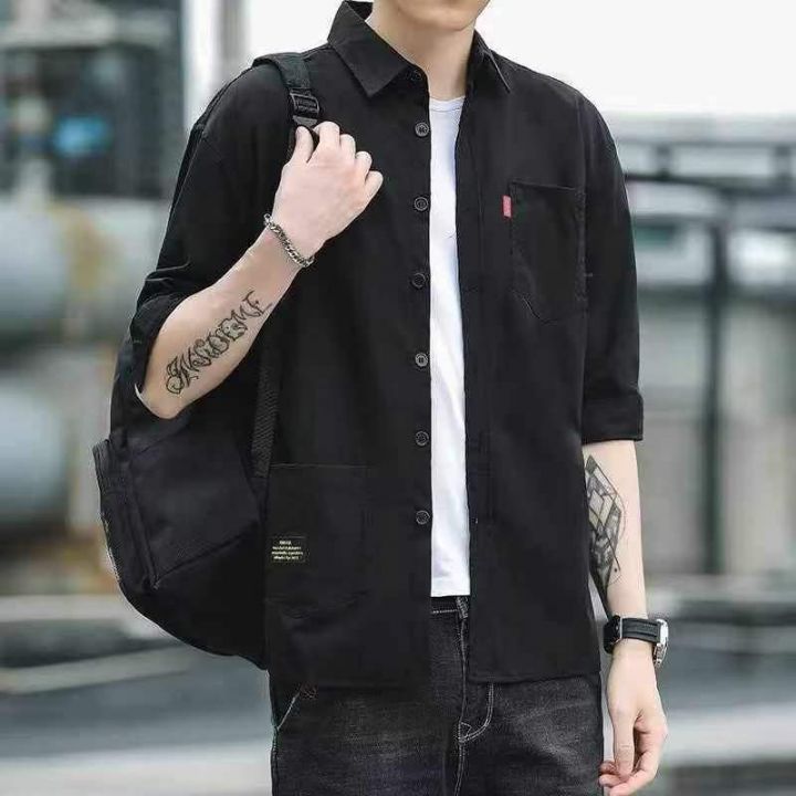 男士韩版休闲工装衬衫