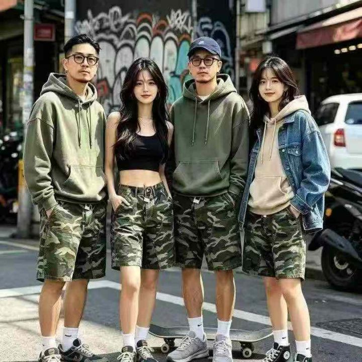 美式迷彩短裤男女夏季