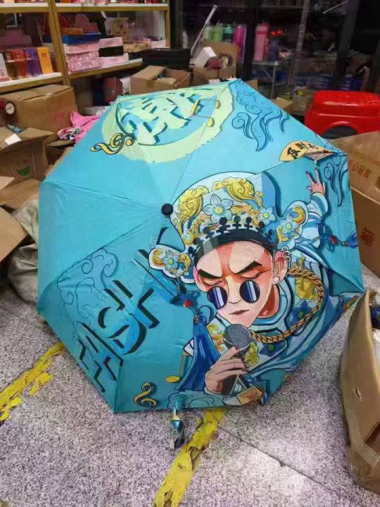 国潮风晴雨伞加厚黑胶