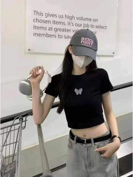 新款新款短款蝴蝶印花